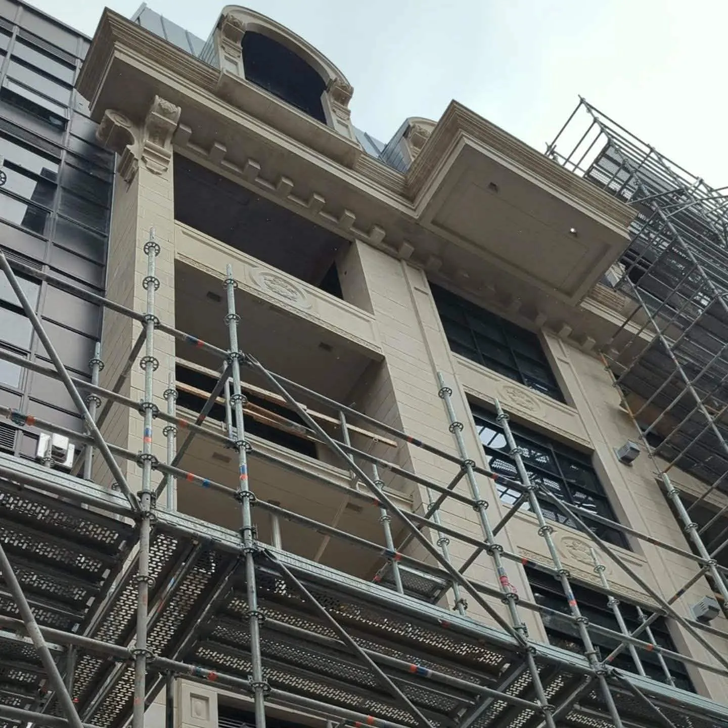 Dressed stone facade detail