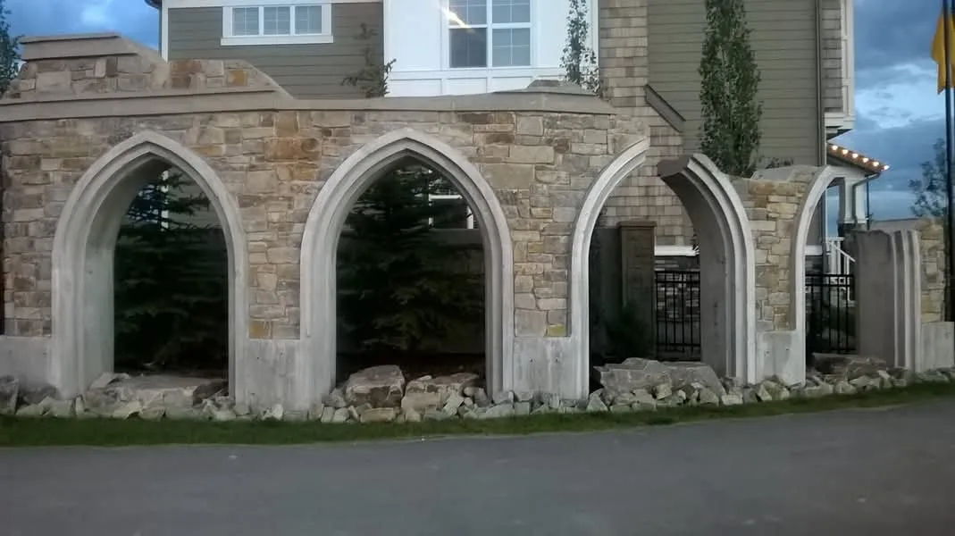 Natural stone garden archway