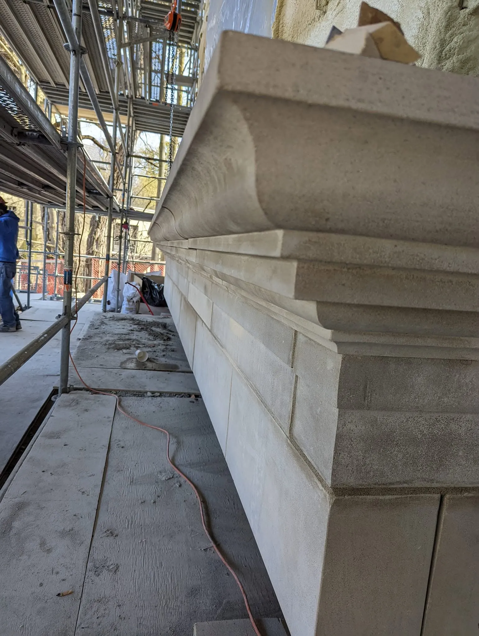 Coursed ashlar stonework